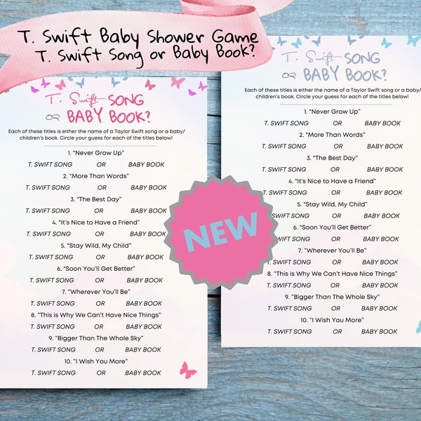 Baby Shower Game, Taylor Swift Inspired Baby Shower Game, Enchanted To Meet You Baby, Printable Baby Shower Game, Taylor Swift Baby Shower