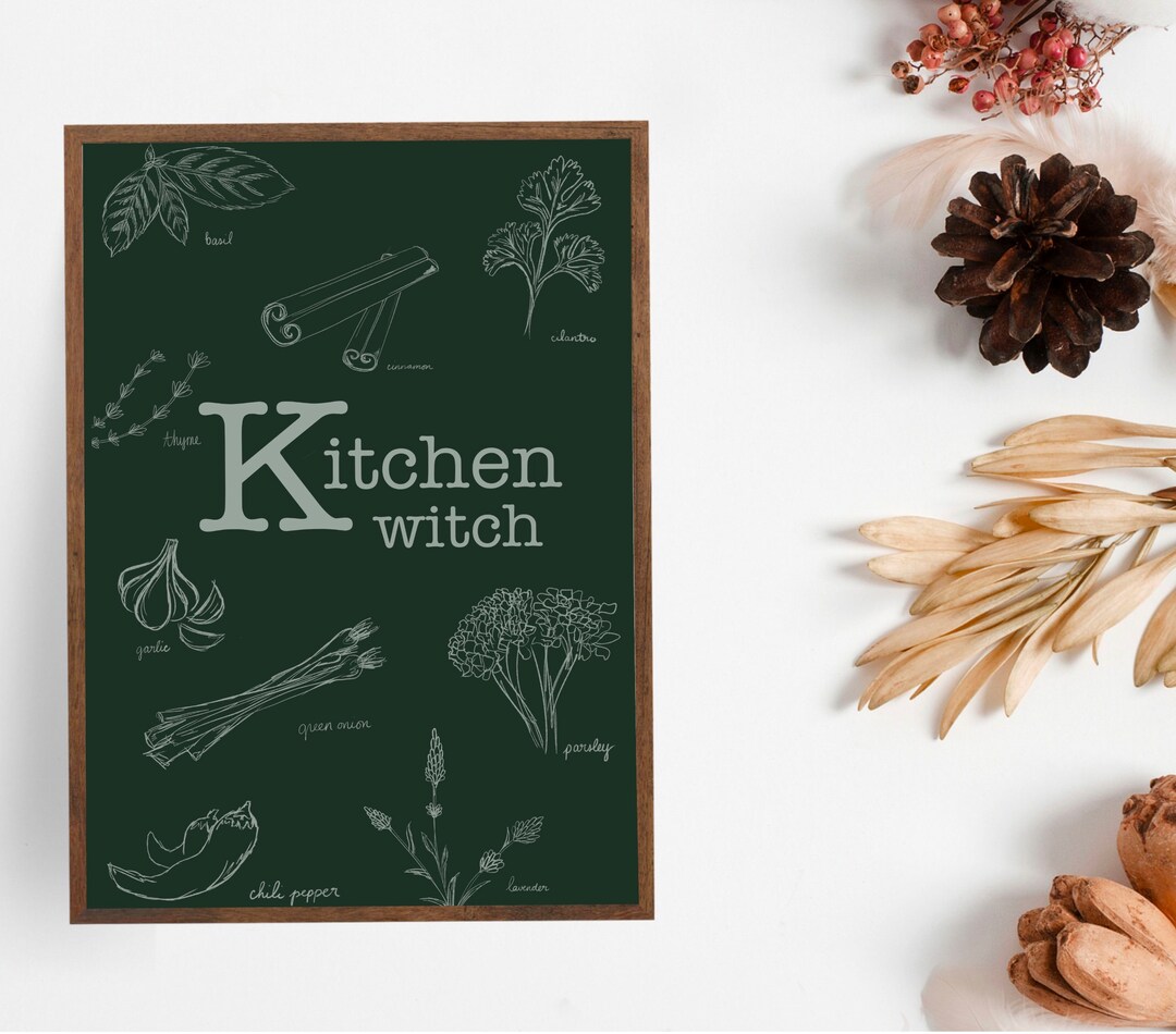 DIGITAL DOWNLOAD Witchy Kitchen Wall Art, Kitchen Witch, Printable Wall ...