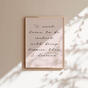 Pride and Prejudice Quote Print: Jane Austen Wall Art (Digital Download)