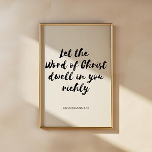 Bible Verse Art Print: Let the Word of Christ Dwell in You (Digital Download)