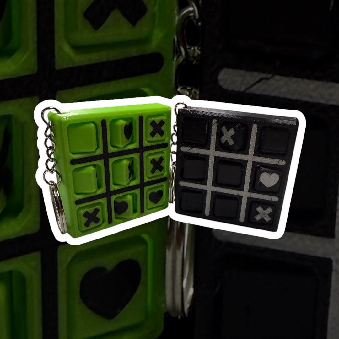 Toe Token Keychains 3D Printed Tic Tac Toe Keychain: Fidget Toy - Etsy