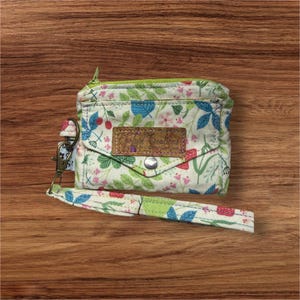 small ID badge wristlet, small wallet, coin pouch, wristlet, ID holder, key chain wallet, wristlet wallet, Kristine wallet
