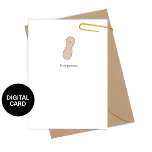 Little Peanut - Tarjeta imprimible para Baby Shower, Cumpleaños del niño, Aniversario - Tarjeta descargable - Descarga instantánea - Tamaño A2 - United Goods