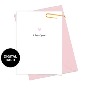 I Heart You - Printable Love Card - Downloadable Card - Valentine&#39;s Day Card - Anniversary Card - Instant Download - A2 Size - United Goods