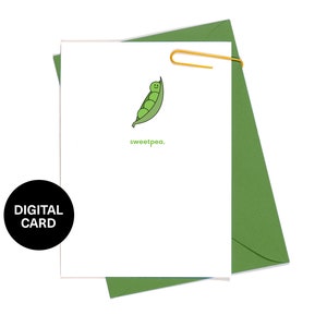 Tarjeta de baby shower imprimible Sweetpea - Tarjeta descargable - Amor, San Valentín, Aniversario, Cumpleaños - Descarga instantánea - Tamaño A2 - United Goods