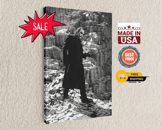 Villain Wall Art Canvas Print: Money Burn Scene, Dark Pop Culture Style | Premium Ink, Ready to Hang | Gallery Quality,Best Gift For Father