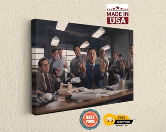 Wolf of Wall Street Inspirational Canvas: Motivational Broker Scene, Movie Art | Premium Canvas, Ready to Hang | Multiple Sizes