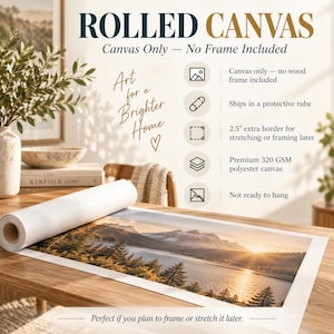 a roll of canvas sitting on top of a wooden table