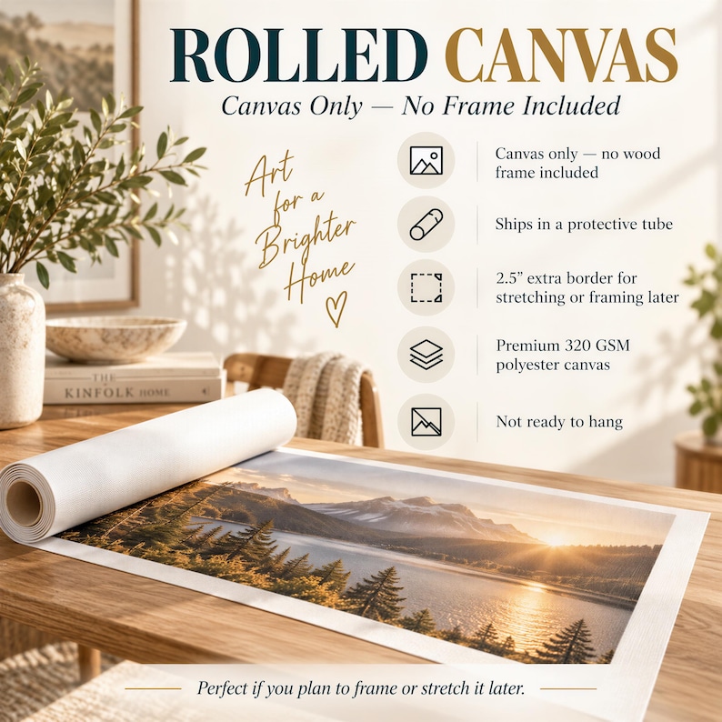 a roll of canvas sitting on top of a wooden table