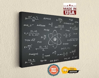 Physics Formula Canvas, Science Wall Art, STEM Classroom Decor, Educational Print
