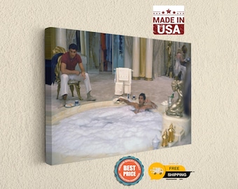 Scarface Bath Scene Canvas Print, Crime Film Iconography (Hand-Stretched, Custom Wood Frame, Ready to Hang),Best Gift For Father
