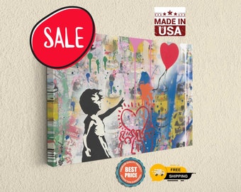 There Is Always Hope Colorful Banksy Street Urban Graffiti Wall Design Canvas Print - Large and Lightweight Home Decor
