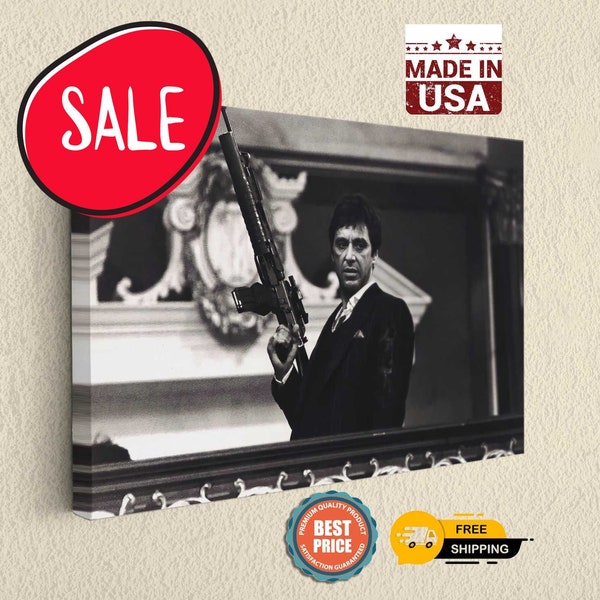 Scarface Tony Montana Say Hello to My Little Friend Canvas Print - Large SizeWall Hangings Home Decor Artwork