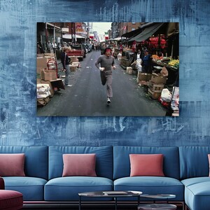 Philadelphia Boxing Training Canvas, Italian Boxer Movie Hero Running Scene, Motivational Gym Decor image 5