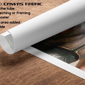 a roll of paper with a picture of a woman in armor on it