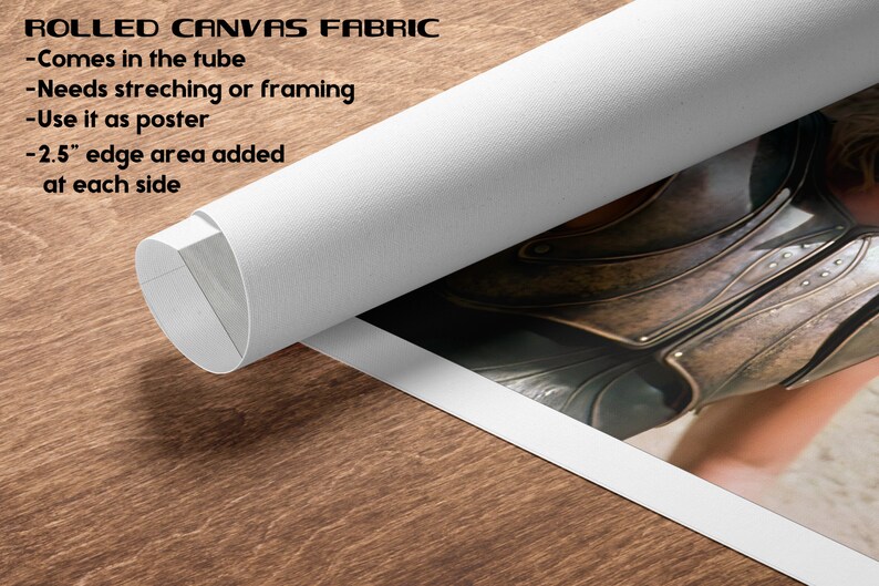 a roll of paper with a picture of a woman in armor on it