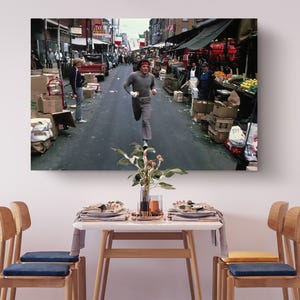 Philadelphia Boxing Training Canvas, Italian Boxer Movie Hero Running Scene, Motivational Gym Decor image 6