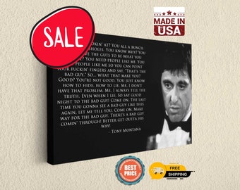 Scarface Tony Montana Al Pacino What Are You Looking At Canvas Print Movie Photography Art Canvas Wall Decor Canvas Wall Art Home Decor