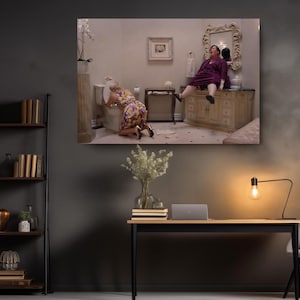 Bridesmaids Bathroom Scene Canvas, Funny Wedding Chaos Art, Iconic Comedy Wall Decor