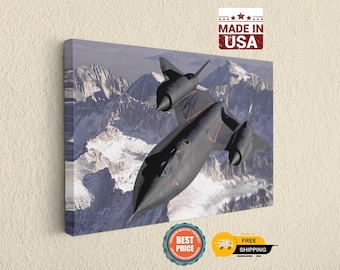 SR71 Art Print Aviation Wall Art - Lockheed Blackbird Canvas, Fighter Jet Decor