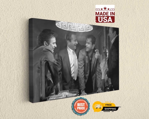 Cult Movie Decor Mob Movie Canvas Art, Iconic Money Scene (16x20in, Hand-Stretched Frame, Premium Ink)