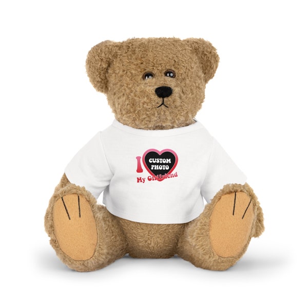 Plush Teddy Toy with Custom I Love My Girlfriend T-Shirt