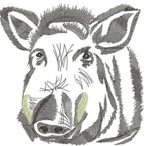 wild boar head  Machine Embroidery design, this is not a real product, These are digital files