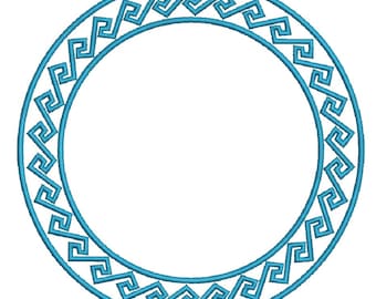 Cercle d'ornement grec pour le motif de broderie Machine monogramme frontière grecque, ce n'est pas un produit réel, ce sont des fichiers numériques