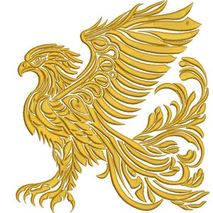 fire bird, golden phoenix, eagle Machine Embroidery design, this is not a real product, These are digital files