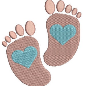 Baby Footprints Silhouette Machine Embroidery Design