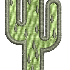 May include: A green cactus with a gray outline and diamond-shaped spines. The cactus is a simple, cartoon-like design.