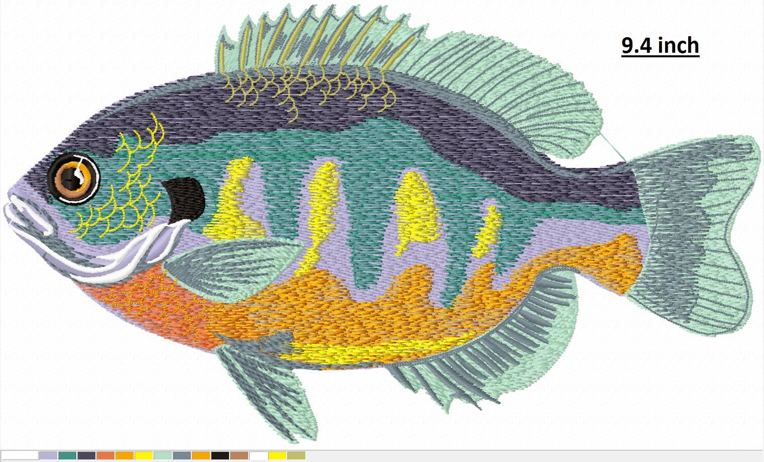 Sunfish Design Bluegill Sunfish Machine Embroidery Design Instant Download, This is ...
