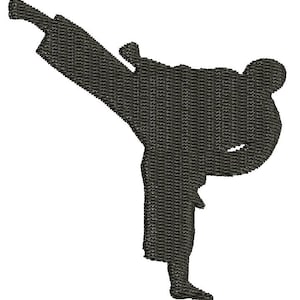 karate silhouette Machine Embroidery Design, this is not a real product, These are digital files