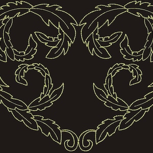 disegno del ricamo a macchina del cuore, questo non è un prodotto reale, si tratta di file digitali