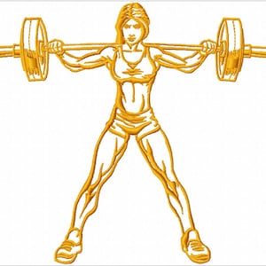 woman body builder Machine Embroidery design, this is not a real product, These are digital files