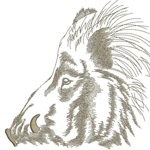 Wild boar head machine embroidery design – instant download