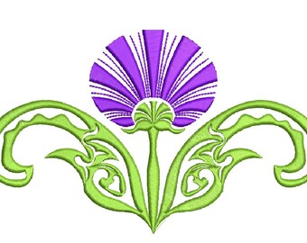 Maskinbroderidesign för Thistle Scroll, detta är inte en riktig produkt, dessa är digitala filer