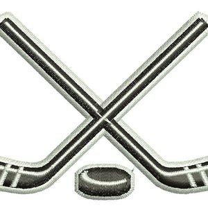 Ice hockey stick and puck  Machine Embroidery design, this is not a real product, These are digital files
