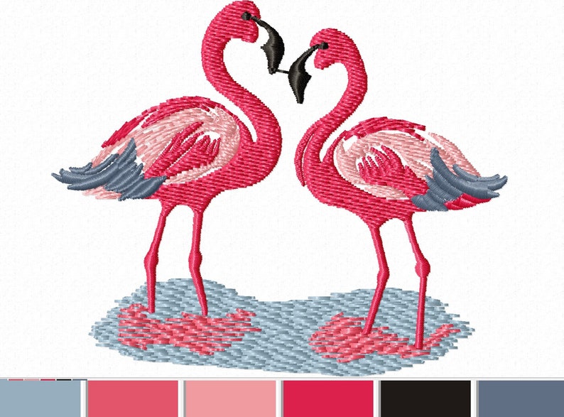 Flamingo Machine Embroidery Design, This is Not a Real Product, These ...
