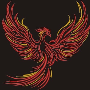 fire bird, golden phoenix, eagle Machine Embroidery design, this is not a real product, These are digital files