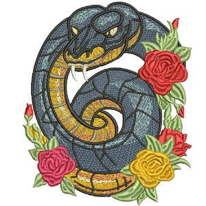 Motif de broderie Machine serpent, ce n&#39;est pas un produit réel, ce sont des fichiers numériques