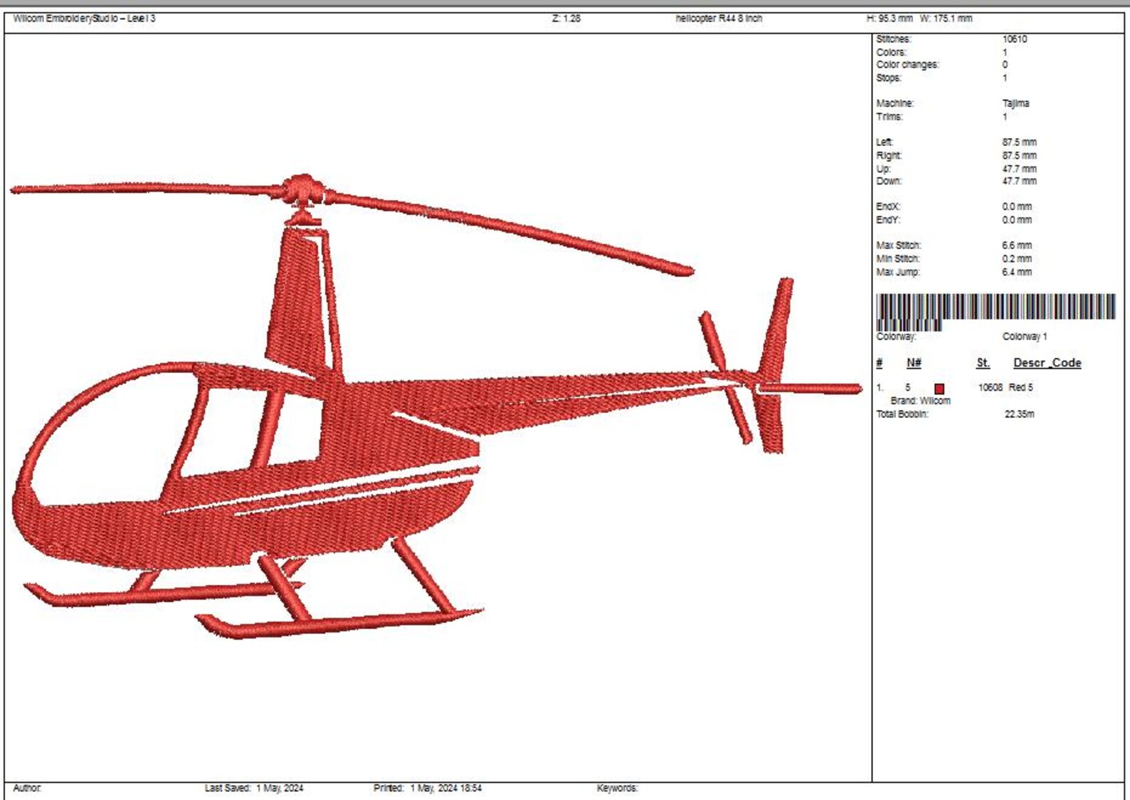 Helicopter Machine Embroidery Design, This is Not a Real Product, These ...