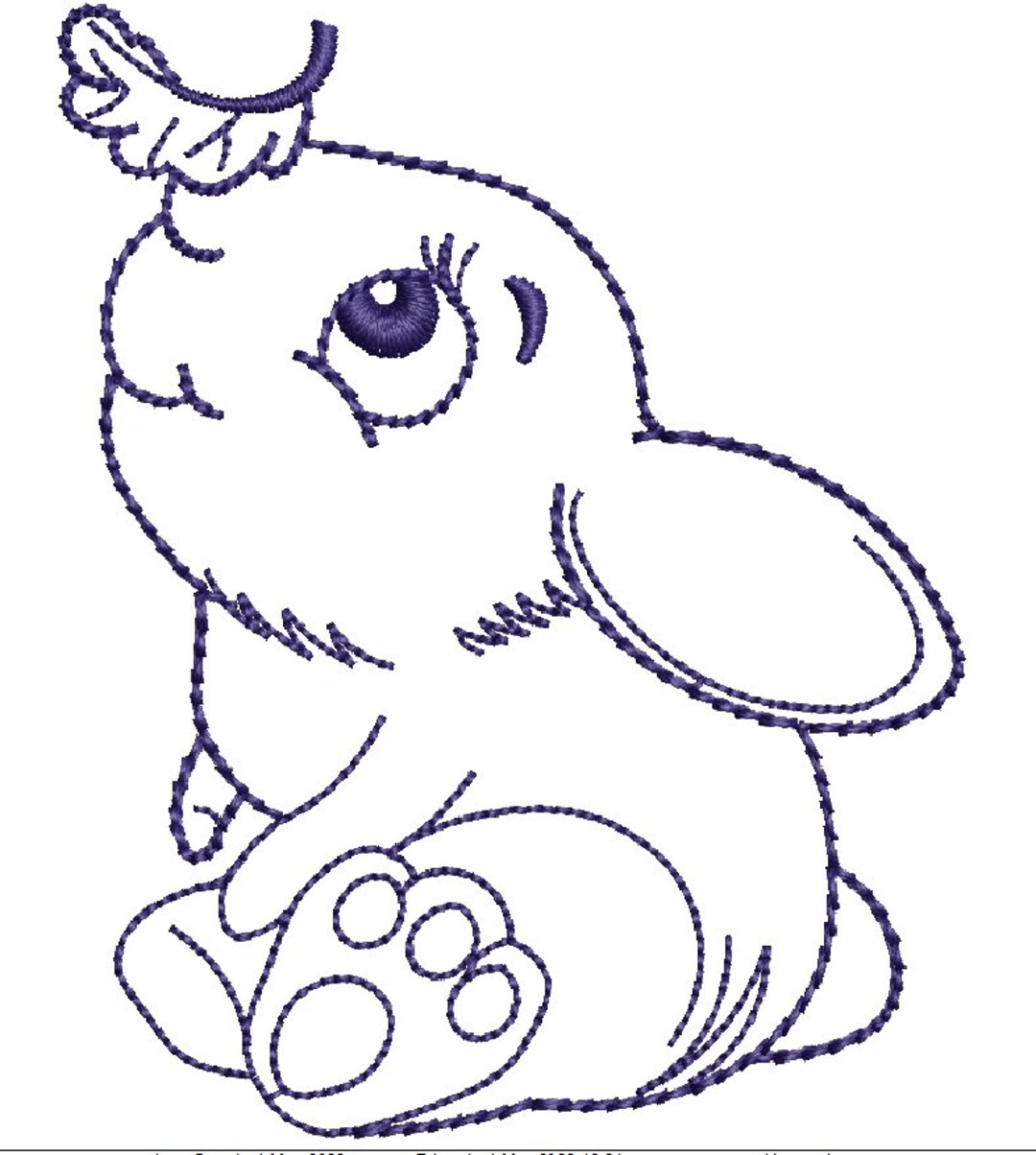 Bunny Outline Machine Embroidery Design, This is Not a Real Product ...