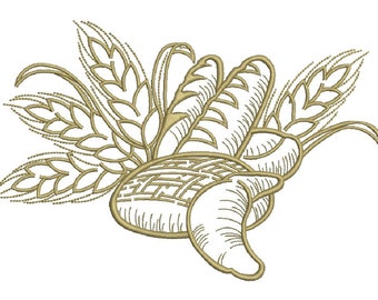 bread and wheat  Machine Embroidery design, this is not a real product, These are digital files