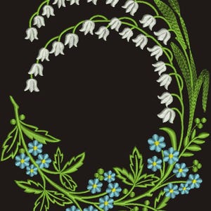 Blumenmonogramm-Rahmen – Maiglöckchen & Vergissmeinnicht