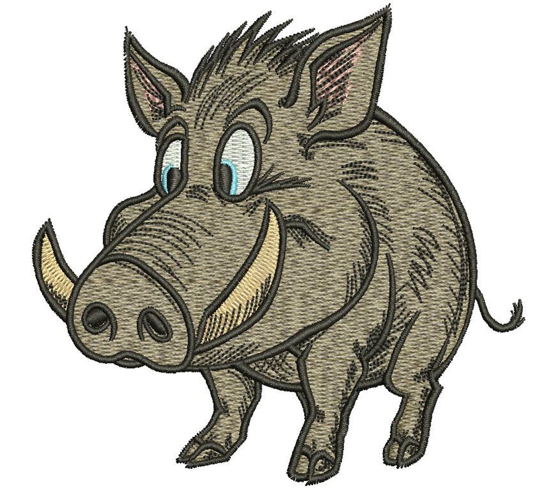 Cartoon Wild Boar Piggy Machine Embroidery Design - Etsy