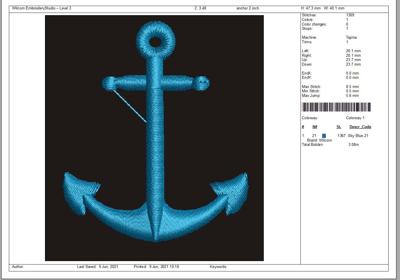Anchor Machine Embroidery Design, This is Not a Real Product, These Are ...