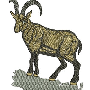Bergziege Bock Maschinenstickerei, dies ist kein reelles Produkt, sondern digitale Dateien