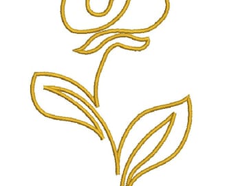 One line art Rose Machine Embroidery Designs