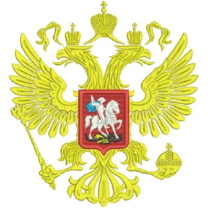 Herb Rosji do haftu maszynowego – wzór heraldyczny do natychmiastowego pobrania